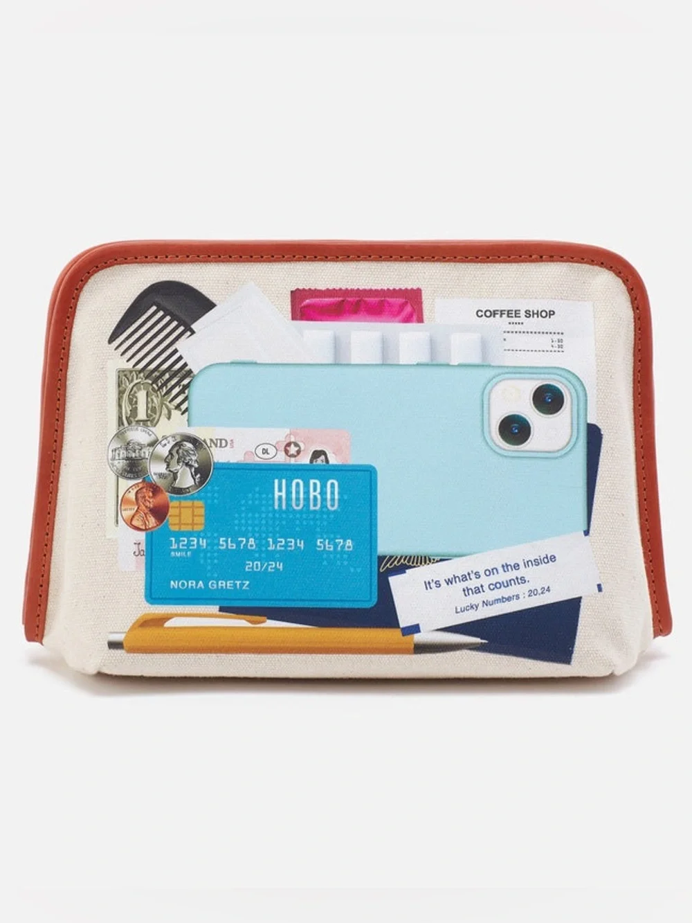 HOBO Limited Edition Cosmetic Pouch With Tromp L Oeil